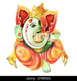 High Resolution Indian Gods Lord Ganesha Digital Pittura Foto Stock