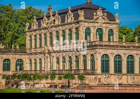 17 maggio 2019 Dresda, Germania - lo Zwinger, famoso palazzo di dresda. Costruzione di galleria d'arte Foto Stock