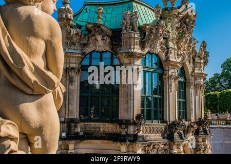 17 maggio 2019 Dresda, Germania - Wallpavillon di Zwinger, un palazzo barocco a Dresda, Germania. Foto Stock