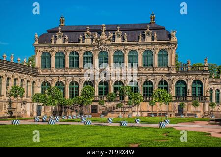 17 maggio 2019 Dresda, Germania - il salone di Matematica e fisica (salone di Matematica-Physikalischer) di Zwinger. Dresda, Germania. Foto Stock