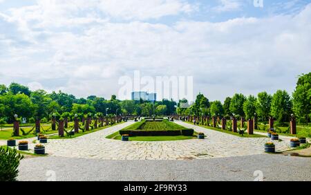 Monumento UE nel parco Herastrau da Bucarest - Romania Foto Stock