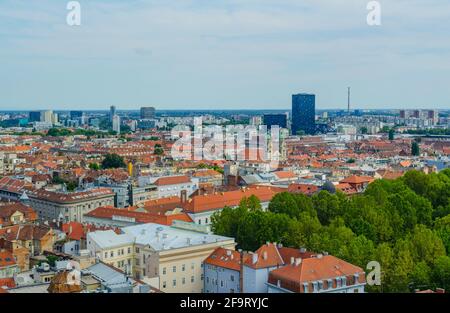 veduta aerea della capitale croata zagreb Foto Stock