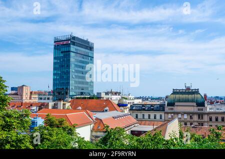 veduta aerea della capitale croata zagreb Foto Stock