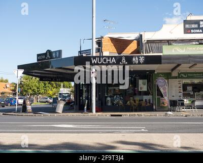 AUCKLAND, NUOVA ZELANDA - 16 aprile 2021: Vista del Wucha Cafe a Mission Bay Foto Stock