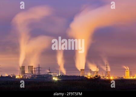 Vista sul Billingham Chemical Complex (ex ICI) a Billingham nord-est Inghilterra. REGNO UNITO. IMPIANTO fertilizzante CF Industries Foto Stock