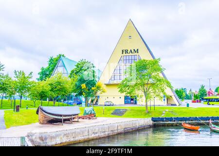 Vista del museo Fram di Oslo, Norvegia Foto Stock