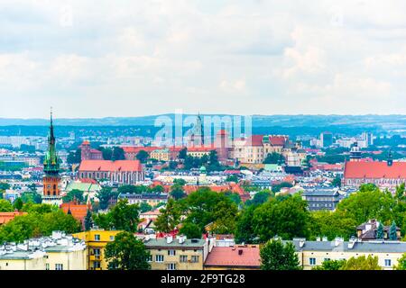 Veduta aerea del Castello reale di Wawel a Cracovia, polonia. Foto Stock