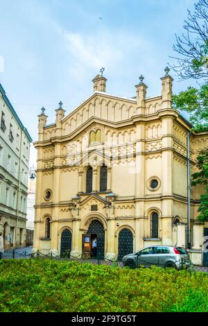 Sinagoga Tempel a Cracovia. Il tempio ebraico si trova nell'ex quartiere ebraico Kazimierz Foto Stock