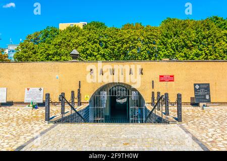 Veduta del museo della prigione di Pawiak (costruito nel 1835) a Varsavia, Polonia Foto Stock