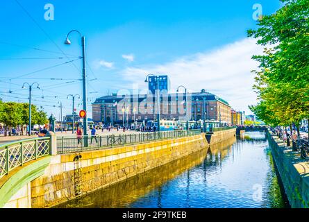 Vista sulla piazza Drottningtorget nella città svedese di Goteborg Foto Stock