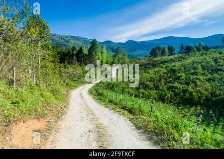 Paesaggio vicino al villaggio di Yalambojoch, Guatemala Foto Stock