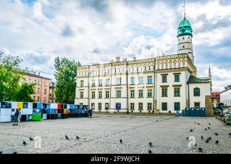 CRACOVIA, POLONIA, 11 AGOSTO 2016: Ex Municipio in Piazza Wolnica (Plac Wolnica) trasformato nel Museo Etnografico di Cracovia/Cracovia, Polonia. Foto Stock