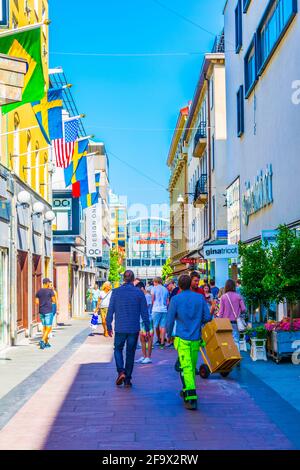 GOTEBORG, SVEZIA, 25 AGOSTO 2016: Vista di una strada a Goteborg, Svezia. Foto Stock