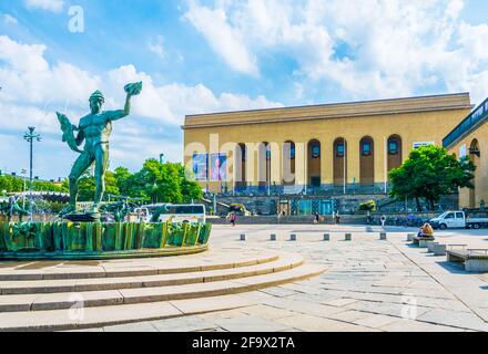 GOTEBORG, SVEZIA, 25 AGOSTO 2016: Veduta di piazza Gotaplatsen a Goteborg, Svezia. Foto Stock