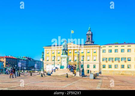 GOTEBORG, SVEZIA, 25 AGOSTO 2016: Veduta di una piazza gustav adolf a Goteborg, Svezia. Foto Stock