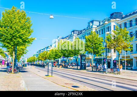 GOTEBORG, SVEZIA, 25 AGOSTO 2016: Vista di una strada a Goteborg, Svezia. Foto Stock