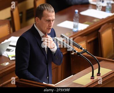 Praga, Repubblica Ceca. 19 dicembre 2018. ***FILE PHOTO*** il deputato ceco Jan Cizinsky, sindaco del distretto municipale di Praga 7 e capo di Praha Sobe, parla durante una sessione della Camera bassa, il 19 dicembre 2018, a Praga, Repubblica Ceca. Credit: Ondrej Deml/CTK Photo/Alamy Live News Foto Stock