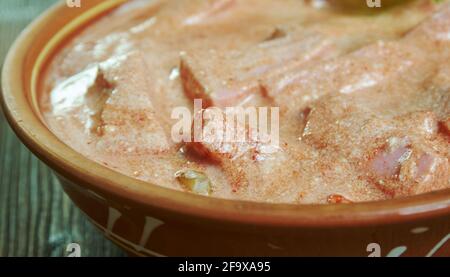 Makkarastroganoff - Stroganoff salsiccia, cucina finlandese Foto Stock