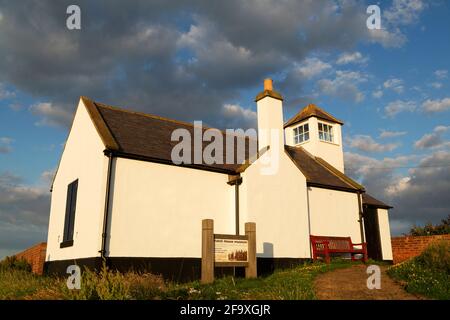 The Watch House Museum at Seaton Sluice in Northumberland, Inghilterra. La casa dell'orologio risale al 1880. Foto Stock