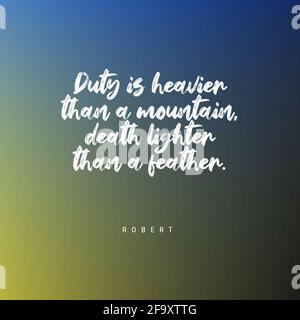 Citazione allegorica sulla morte e il dovere Foto Stock