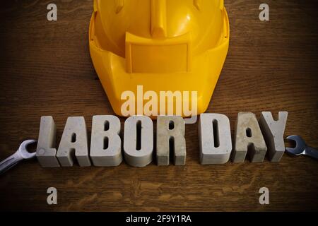 Banner Happy Labor Day. 1 maggio sfondo Foto Stock