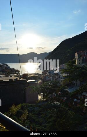 Parte del sentiero di 120 km che attraversa le cinque Terre, è una parte del famoso sentiero che va dalla Corniglia alla Vernazza Foto Stock