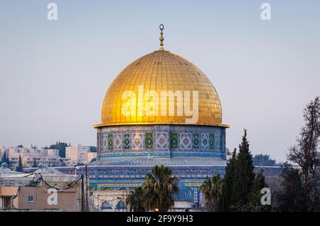 Il Monte del Tempio, conosciuto come Haram al-Sharif per i Musulmani, a Gerusalemme, Israele. Foto Stock