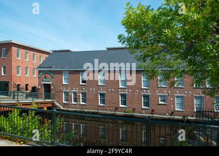 Boott Cotton Mills Museum di Lowell, sito storico nazionale nel centro di Lowell, Massachusetts, Massachusetts, Stati Uniti. Foto Stock