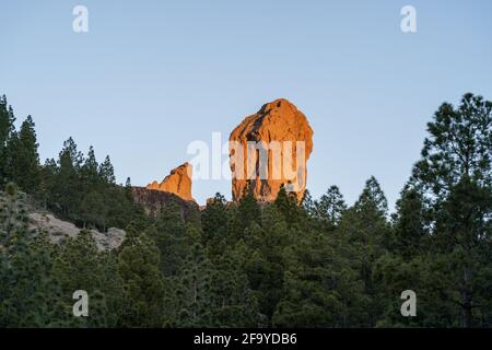 Roque Nublo, uno dei più famosi punti di riferimento di Gran Canaria Foto Stock