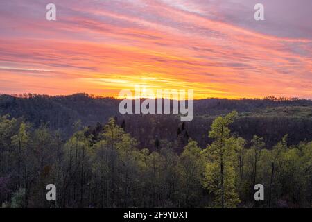 Alba in Appalachia centrale. Foto Stock