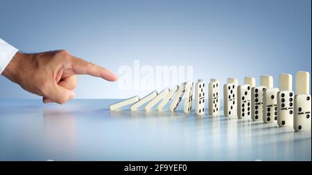 Effetto domino - blocca il collasso Foto Stock