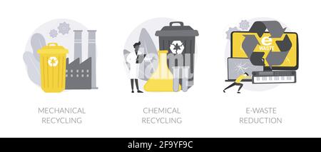 Illustrazioni vettoriali astratte sulla gestione dei rifiuti industriali. Illustrazione Vettoriale