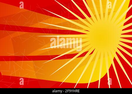 forma a stella gialla e arancione con taglio retro illustrazione Foto Stock
