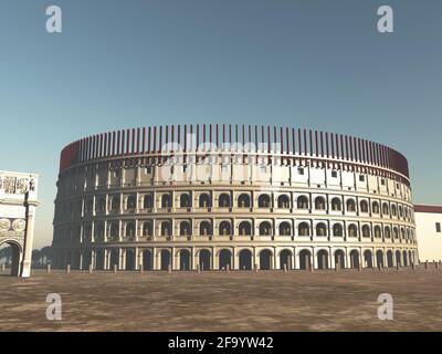 Colosseo di Roma nell'antichità Foto Stock