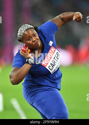 Michelle carter (USA). Colpo ha messo le donne medaglia di bronzo. Campionato del mondo IAAF, Londra 2017 Foto Stock