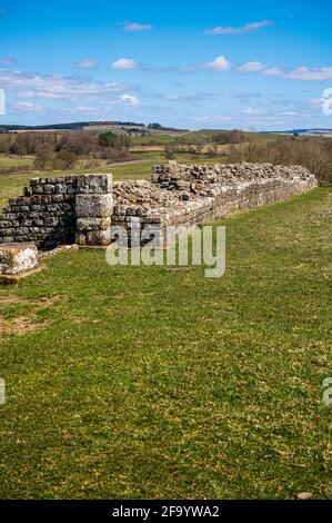 Forte romano di Birdoswald in Cumbria, Inghilterra Foto Stock