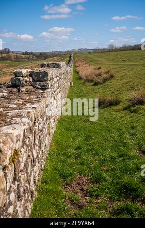 Forte romano di Birdoswald in Cumbria, Inghilterra Foto Stock