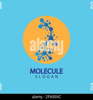 Simbolo di molecola modello logo illustrazione vettoriale design Illustrazione Vettoriale