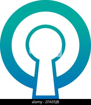 Illustrazione di un modello vettoriale per la progettazione di icone con logo chiave semplice Illustrazione Vettoriale