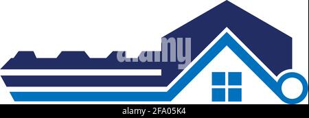 Illustrazione di un modello vettoriale per la progettazione di icone con logo chiave semplice Illustrazione Vettoriale