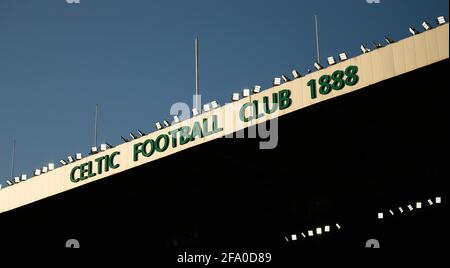 Celtic Park, Glasgow, Regno Unito. 21 Apr 2021. Scottish Womens Premier League, Celtic vs Rangers; visione generale di Celtic Park Credit: Action Plus Sports/Alamy Live News Foto Stock