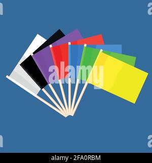 Una serie di bandiere rettangolari colorate. Illustrazione vettoriale Illustrazione Vettoriale