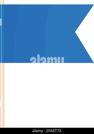 Una bandiera colorata su un palo. Bandiera blu. Illustrazione vettoriale Illustrazione Vettoriale