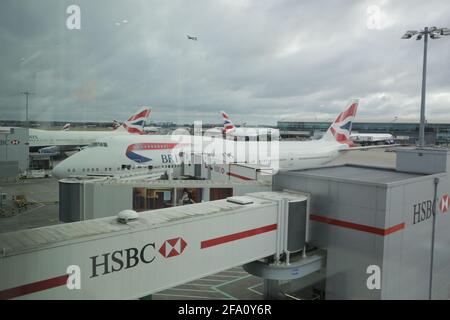 Londra, Heathrow, UK 2.09.2019 - British Airways Boeing 747-400 aerei in LHR Foto Stock