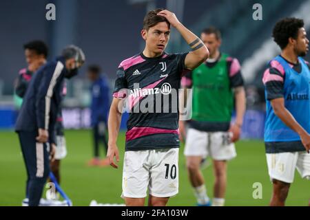 Paulo Dybala della Juventus FC durante la Serie A partita di calcio tra Juventus FC e Parma Calcio 1913 allo stadio Allianz il 21 aprile 2021 a Torino Foto Stock