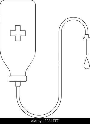 Icona del vettore del contatore di gocce mediche isolata in bianco. Illustrazione piatta del contatore gocce in bianco e nero. Concetto sanitario medico Illustrazione Vettoriale