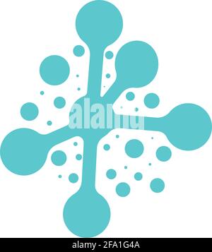 Simbolo di molecola modello logo illustrazione vettoriale design Illustrazione Vettoriale