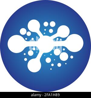 Simbolo di molecola modello logo illustrazione vettoriale design Illustrazione Vettoriale