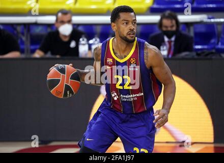 Barcellona, Spagna. 21 Apr 2021. 21 aprile 2021, Barcellona, Catalogna, Spagna: Cory Higgins durante la partita tra FC Barcellona e Zenit San Pietroburgo, corrispondente alla prima partita della finale 1/4 dell'Eurolega, disputata al Palau Blaugrana. Foto: JGS/Cordon Press Credit: CORDON PRESS/Alamy Live News Foto Stock