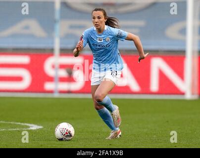 Manchester, Inghilterra, 21 aprile 2021. Caroline Weir di Manchester City durante la partita fa WomenÕs Super League all'Academy Stadium di Manchester. Il credito immagine dovrebbe essere: Andrew Yates / Sportimage Credit: Sportimage/Alamy Live News Foto Stock